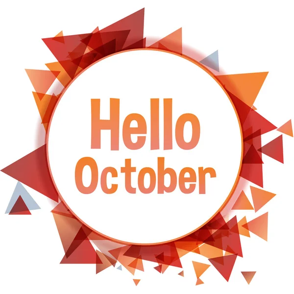 Hola Octubre Tarjeta Banner Vector — Archivo Imágenes Vectoriales