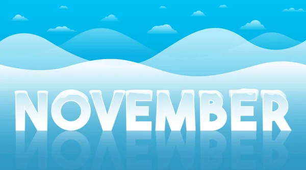 Novembervektorwort Kreative Bannerkarte — Stockvektor