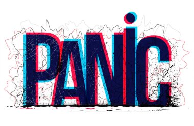 Panik kelime vektör, yaratıcı banner