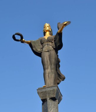 Sophia, Bulgaristan, Temmuz 2018. Anıt onuruna pagan tanrıçası Sophia bilge, Bulgaristan eponymous başkenti hamim. 2000 heykeltıraş G. Chapkinov tarafından ' Bronz döküm