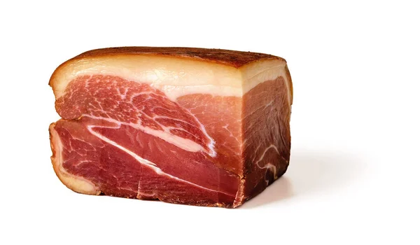 Cerdo Ahumado Frío Aislado Sobre Fondo Blanco Carne Curada Ahumada —  Fotos de Stock