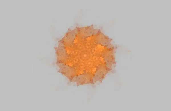 Χρυσή αφηρημένη fractal συμμετρικό σχήμα σε γκρι — Φωτογραφία Αρχείου