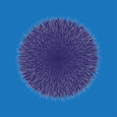 Mavi kabarık saç Pom, 3d çizim