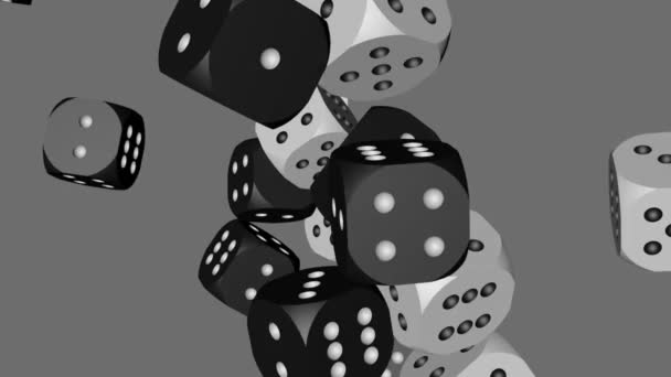 黑色和白色骰子折叠 — 图库视频影像