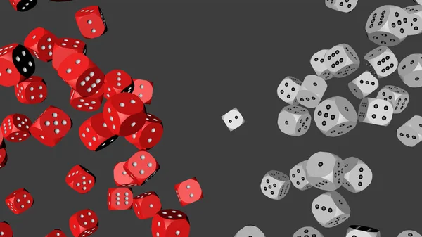 Red and White Dice, 3D illustration