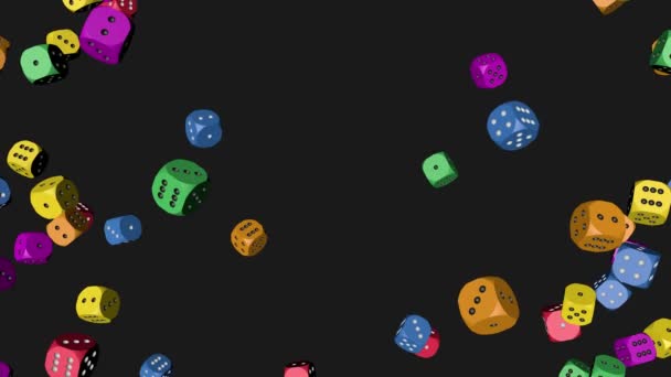 Rainbow Color Dice Collided — Stock Video