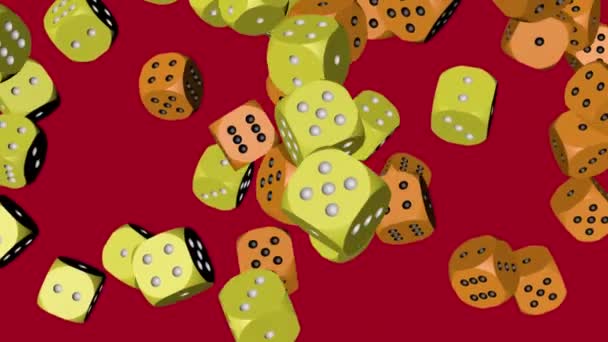 Yellow and Orange Color Dice Collided — Stock Video