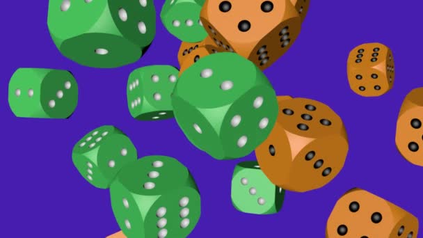 Green and Orange Color Dice Collided — Stock Video