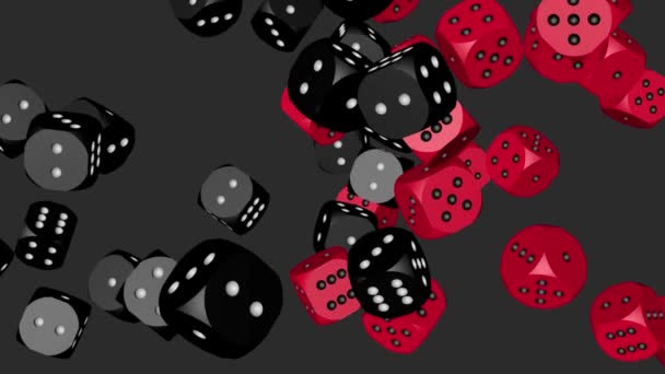 Rode en zwarte kleur dobbelstenen botste — Stockvideo