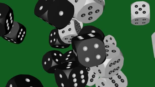 Black and White Color Dice Collided — Stock Video