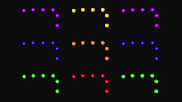 Arco-íris cor bolas loop em movimento, 3D Rendering — Vídeo de Stock