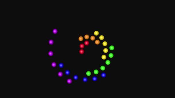 Regnbågens färger bollar Loop flyttar, 3d Rendering 4k — Stockvideo