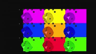 Gökkuşağı renkli zar Loop hareketli 3d 4 k işleme