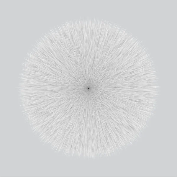 Gray Fluffy Hair Pom, 3D illustration on Gray — Stock Photo, Image