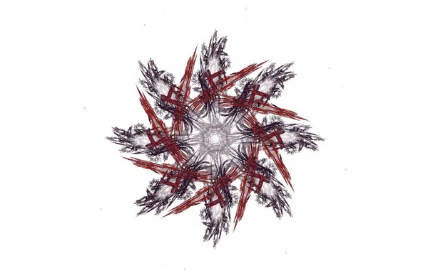 Abstrakta aggressiva fractal röd svart figur — Stockfoto