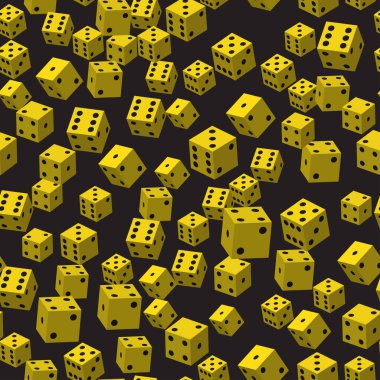 Sarı Zar Kusursuz Desen, 3 boyutlu illüstrasyon