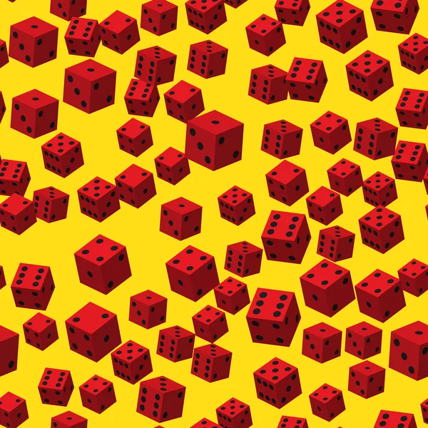Modèle sans couture de dés rouges, illustration 3D — Image vectorielle