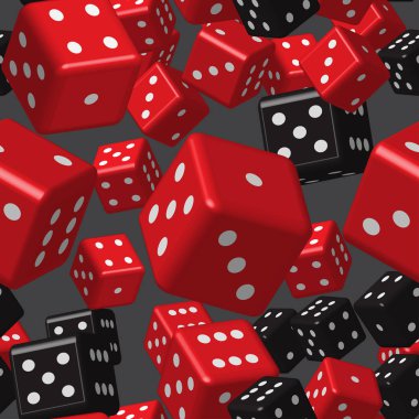 Kırmızı Siyah Zar Kusursuz Desen, 3 Boyutlu Görüntü