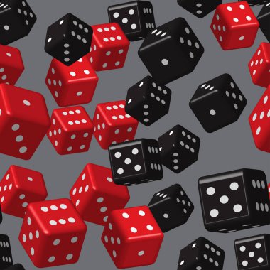 Kırmızı Siyah Zar Kusursuz Desen, 3 Boyutlu Görüntü