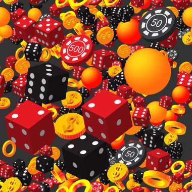 Halkalar Poker Çipleri Zarlar ve Siyah Paralar