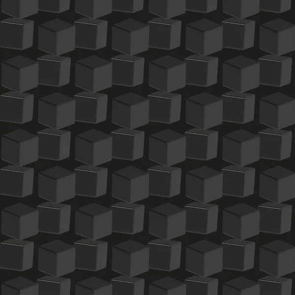 Візерунок чорних кубів на чорному тлі — стоковий вектор