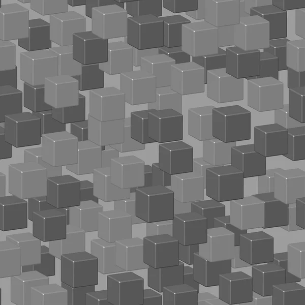 Cubes gris motif sans couture sur noir — Image vectorielle