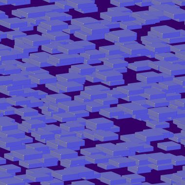 Mavi Tabaklar Mor Üzerine Kusursuz Desen