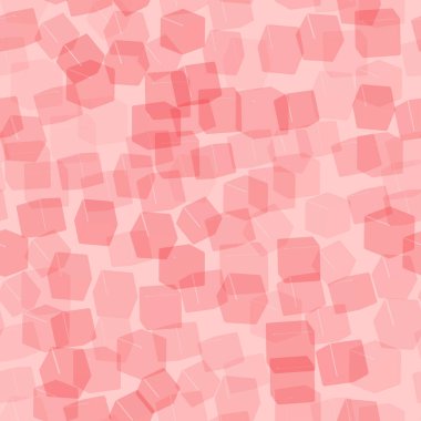 Kırmızı Şeffaf Küpler Kusursuz Desen, 3B Görüntü