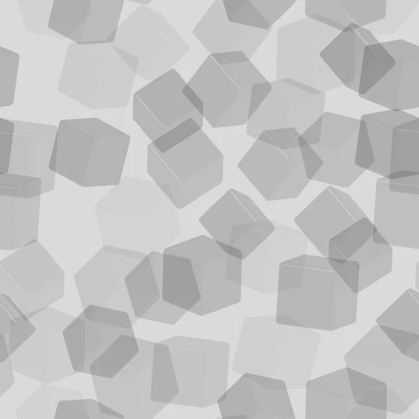 Cubes transparents gris motif sans couture, illustration 3D — Image vectorielle