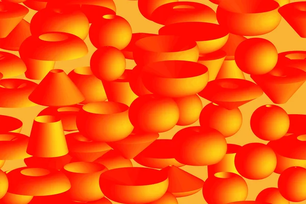 Abstracto color volumen formas 3D Ilustración sin costuras — Vector de stock