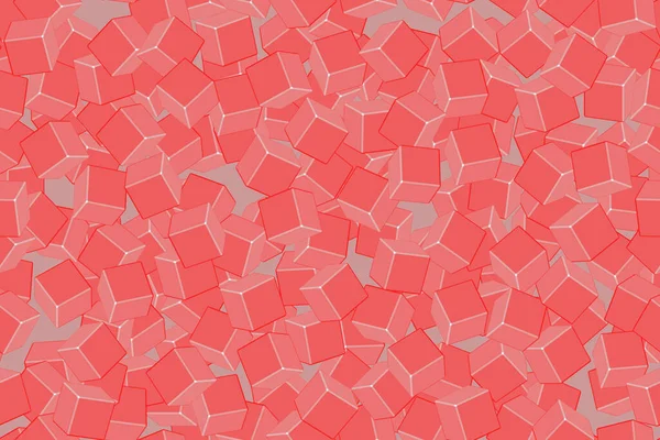 Modèle sans couture cubes rouges, illustration 3D — Image vectorielle