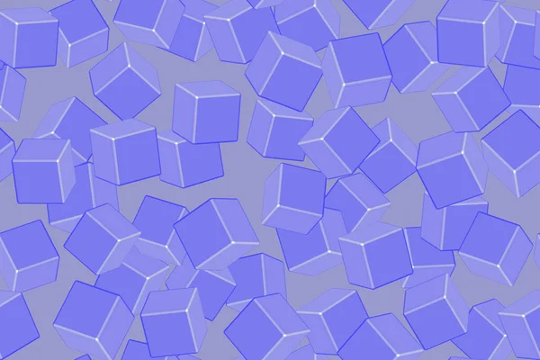 Blue Cubes naadloos patroon op grijze achtergrond — Stockvector