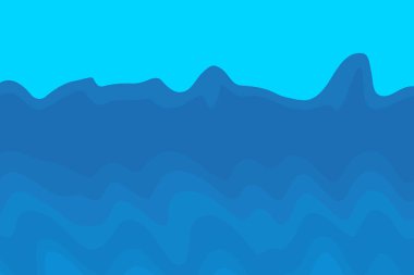 Mavi Arkaplanda Soyut Dalgalı Vektör İllüstrasyonu