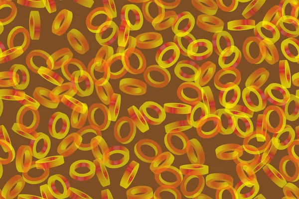 Golden Rings Seamless Pattern, 3D απεικόνιση — Διανυσματικό Αρχείο