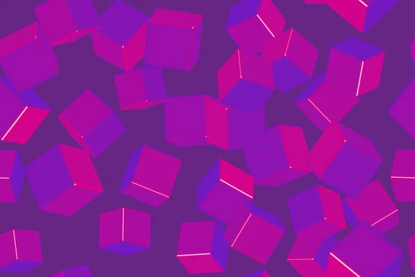 Фіолетові кубики Безшовний візерунок на фіолетовому тлі — стоковий вектор