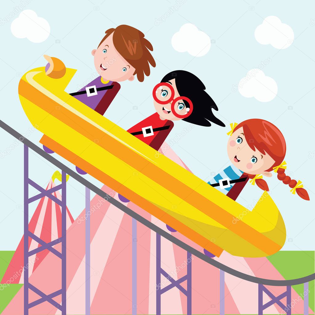 Children Playing Roller Coaster