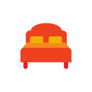 Otel düz simgesi beyaz arka plan üzerinde vektör illüstrasyon izole