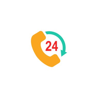 24 saat ara Logo simge tasarım