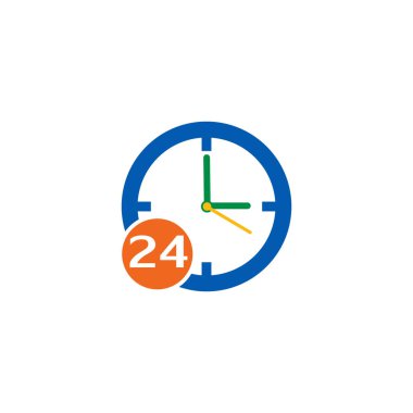 24 saat zaman Logo simge tasarım