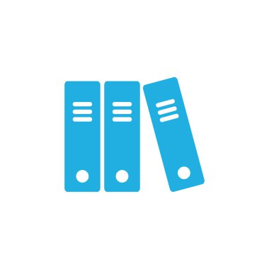 office klasörleri düz simgesi beyaz arka plan üzerinde vektör illüstrasyon izole