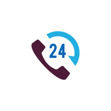 24 saat ara Logo simge tasarım