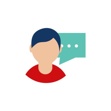 sohbet kabarcıklar düz simgesi beyaz arka plan üzerinde vektör illüstrasyon izole