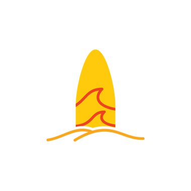 Sörf tahtası yaz Logo simge tasarım