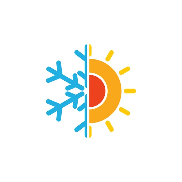 Heiße Und Kalte Hotel Logo Ikone Design — Stockvektor