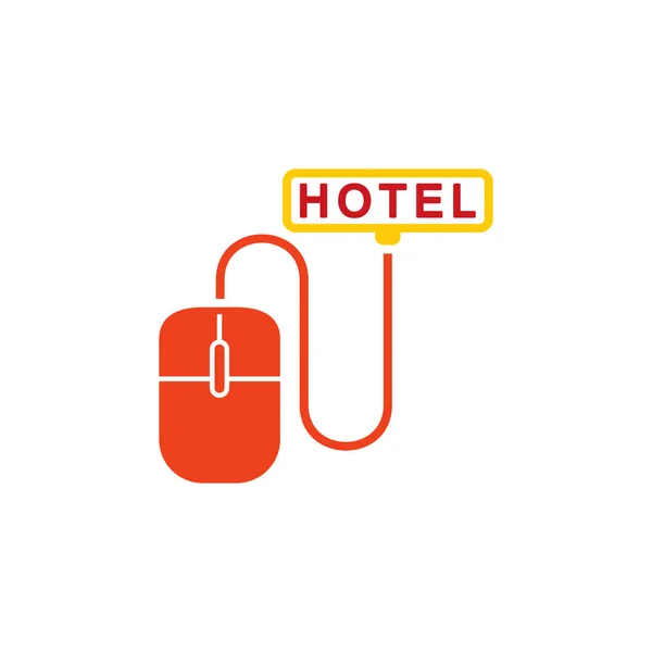 Kliknij Hotel Logo Ikona Designu — Wektor stockowy