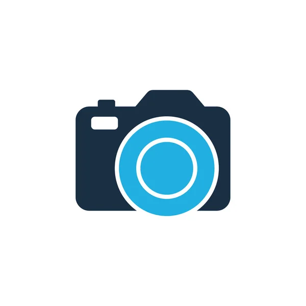 写真カメラのカラー アイコンのベクトル イラスト白背景に分離 — ストックベクタ