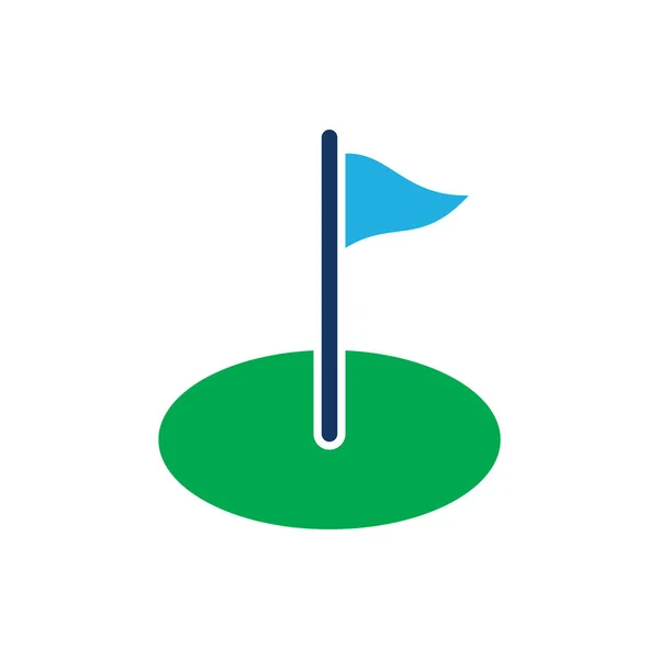 Bandera Deporte Logo Icono Diseño — Vector de stock