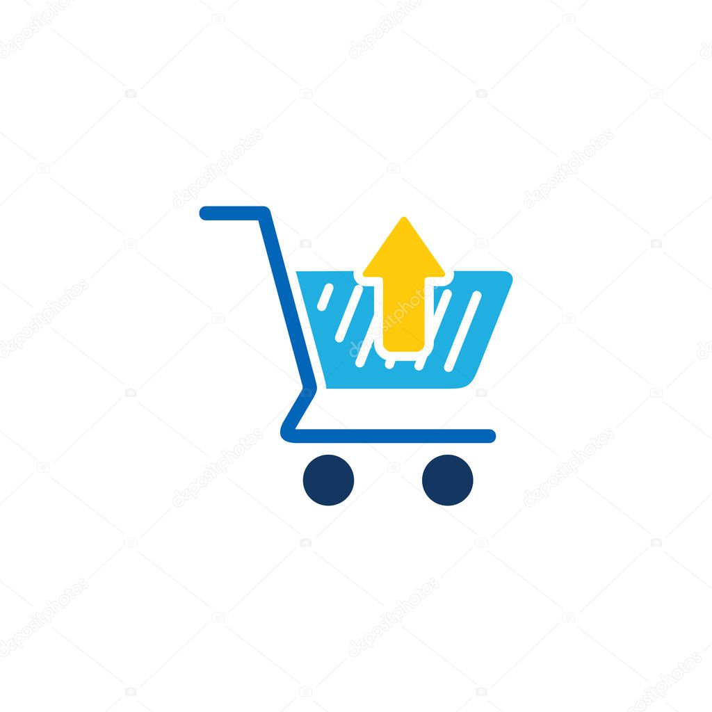 shopping cart flat icon, vector illustration