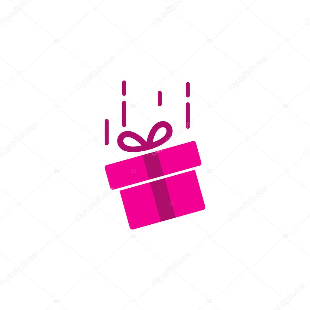 gift box colored flat icon, vector illustration