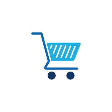 Alışveriş arabası düz simgesi, vektör illüstrasyonu